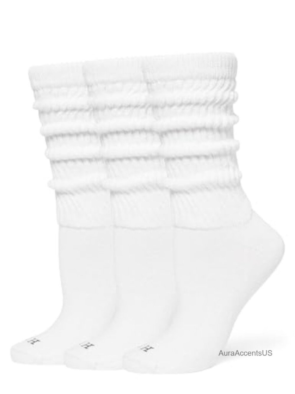 Cotton Slouch Socks Crew Boot Chunky Ribbed Scrunch 3 Pair Pack